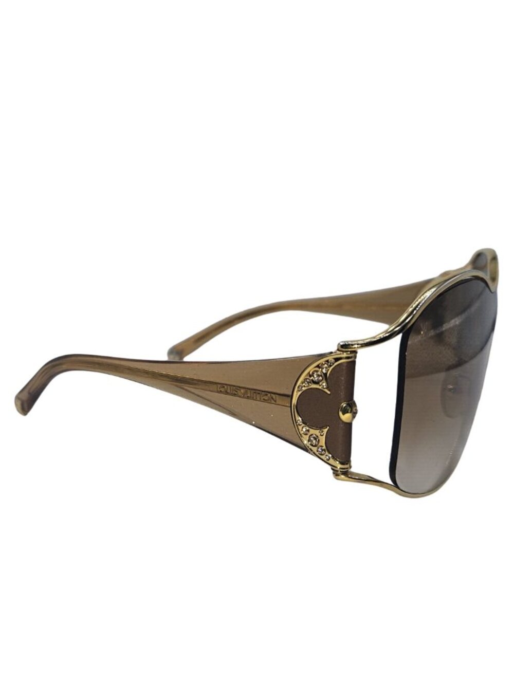 Louis Vuitton Sunglasses: Jasmine Shield Sunglasses Metal and Glitter Acetate
